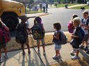 In Line to get on the Bus