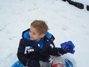 Logan on Sled